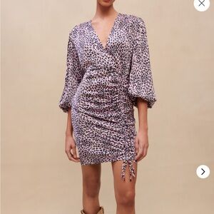 Maje Pink and Black Leopard Print Dress